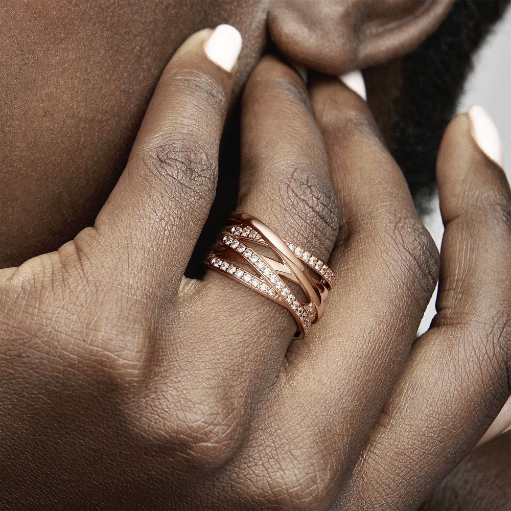 Sparkling Polished Lines Ring PANDORA