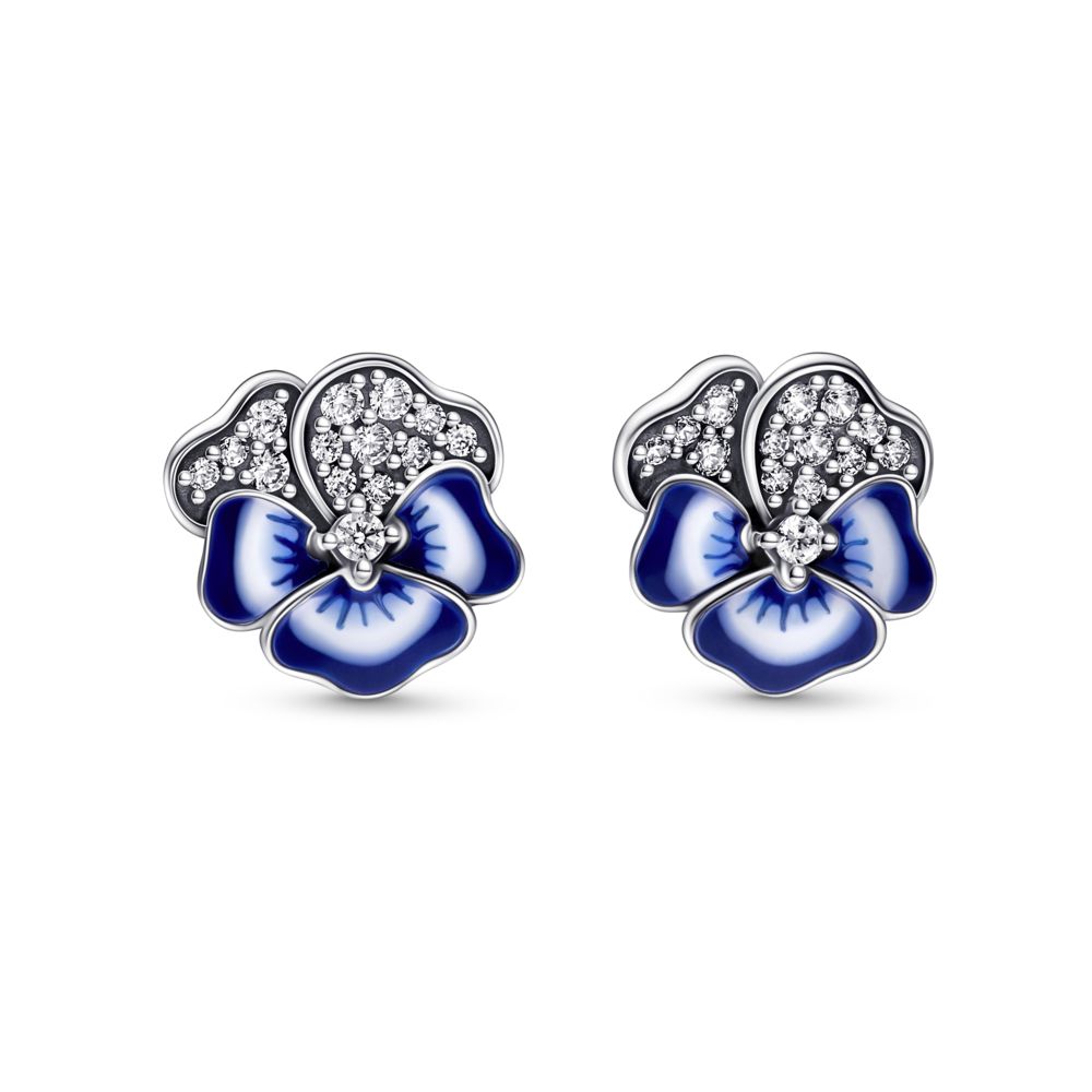 Blue/White Lab-Created Sapphire Stud Earrings Sterling Silver | Kay