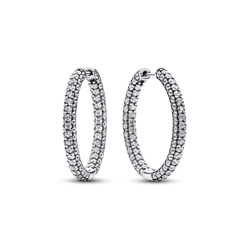 入荷中 Pavé Timeless Pandora Single-row PANDORA | Earrings Hoop アクセサリー