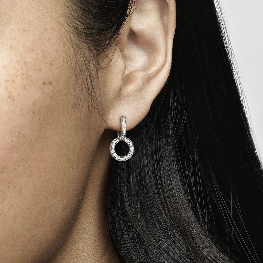 Sparkling Double Hoop Earrings PANDORA
