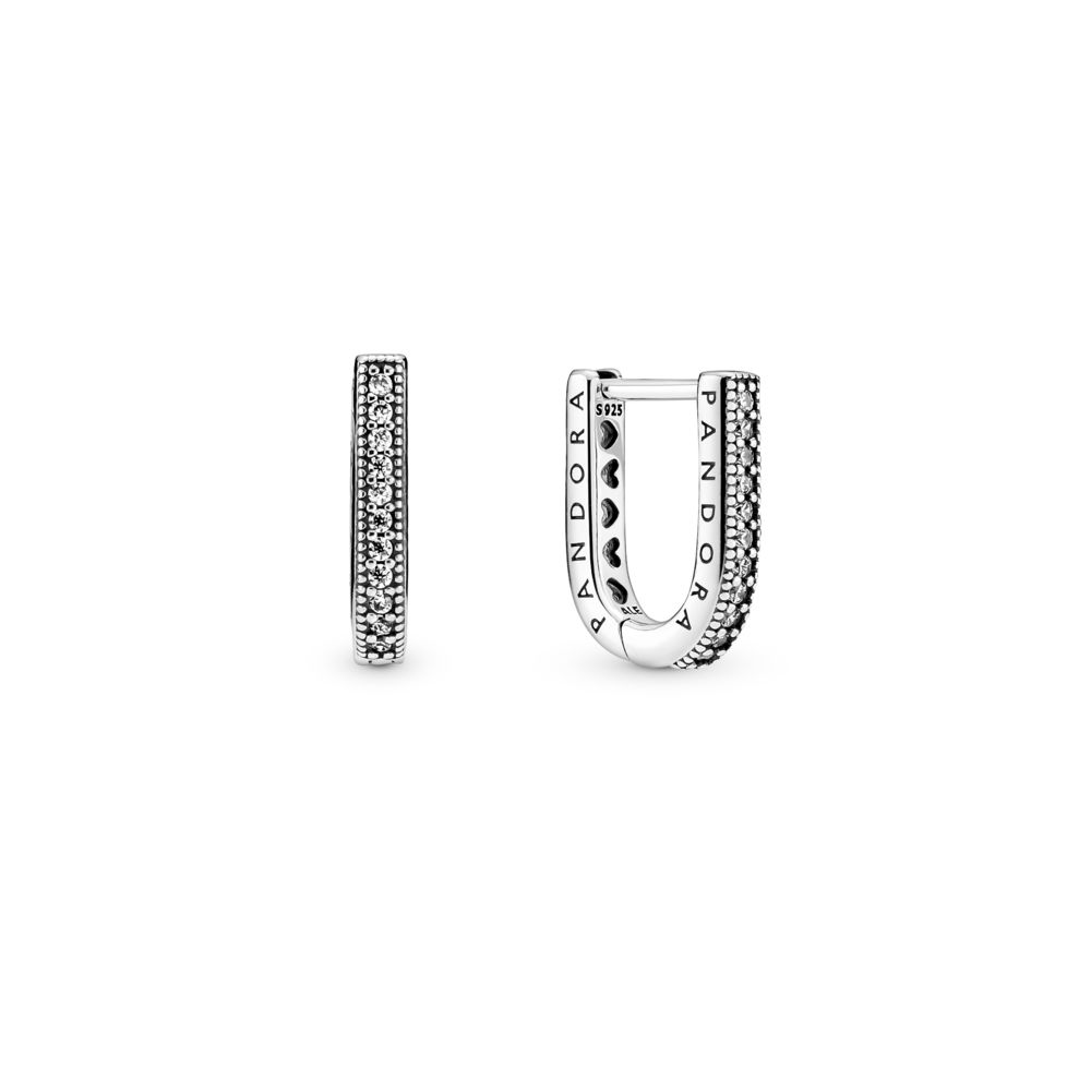 ᜊ•ᴗ•ᜊ Sparkling Pandora Logo Stud Earrings | PANDORA