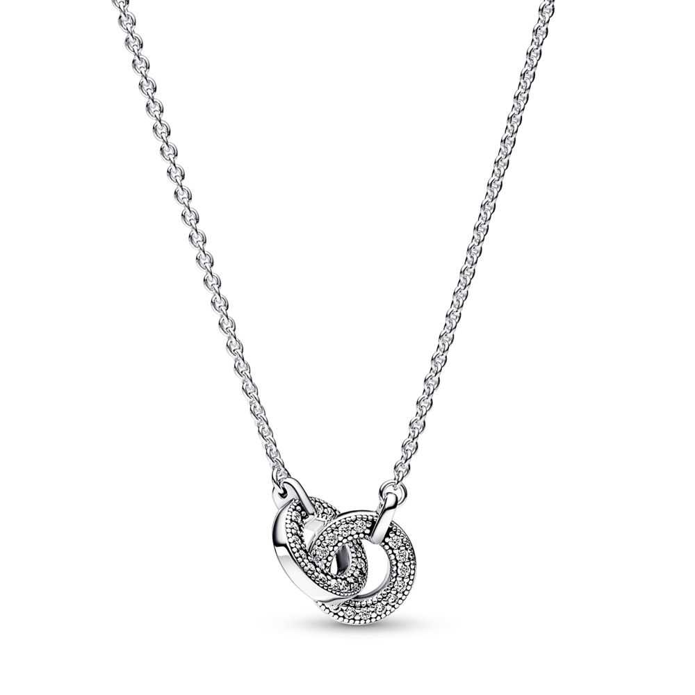 ネックレス・ペンダント ROMANTINUER SN144 LAYERED BEAD NECKLACE Pandora Signature Intertwined Pavé Pendant Necklace | PANDORA