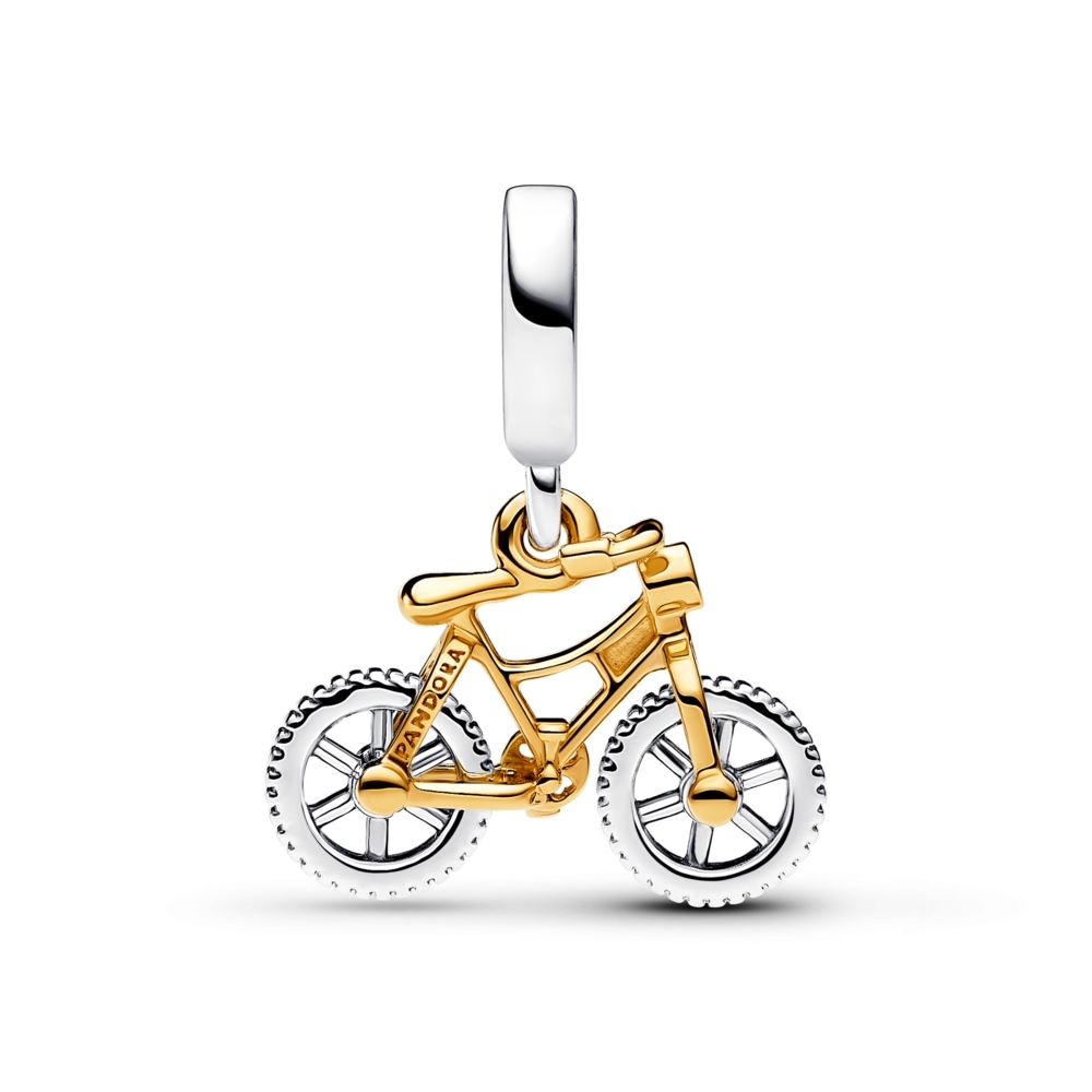Two-tone Spinning Wheels Bicycle Dangle Charm | PANDORA