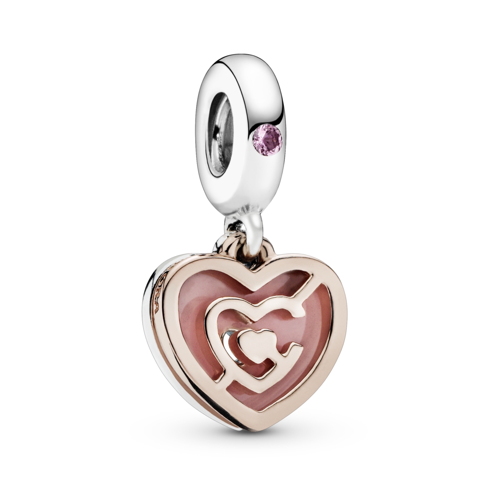Pink Heart Labyrinth Dangle Charm | PANDORA