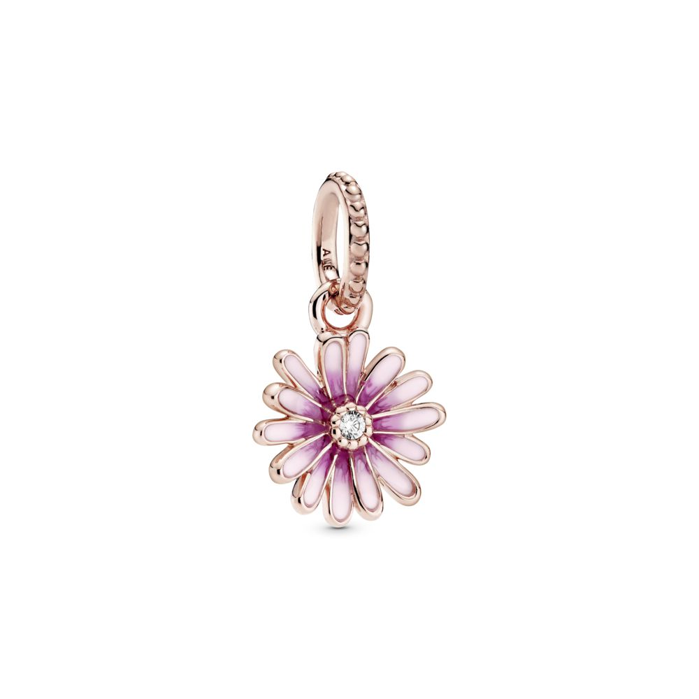 PANDORA Pink Pave‘ Daisy Flower Retired Pandora Rose ™ Pink Pave Daisy Flower Charm