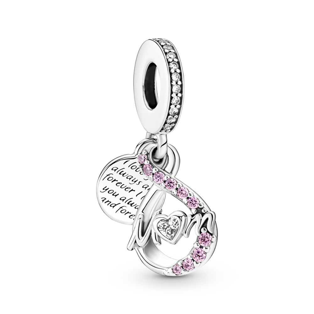 Mum Infinity Pave Double Dangle Charm PANDORA