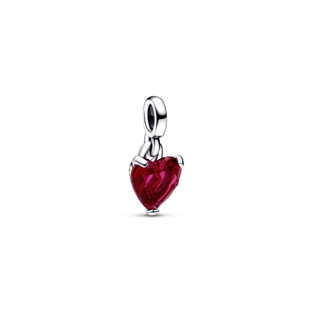 mimo♡ページ Heart sterling silver mini dangle with cherries jubilee red