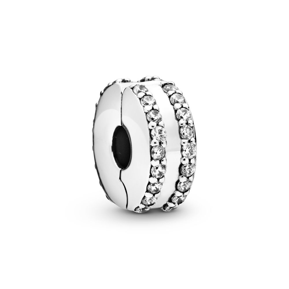 Double Lined Pavé Clip Charm | PANDORA