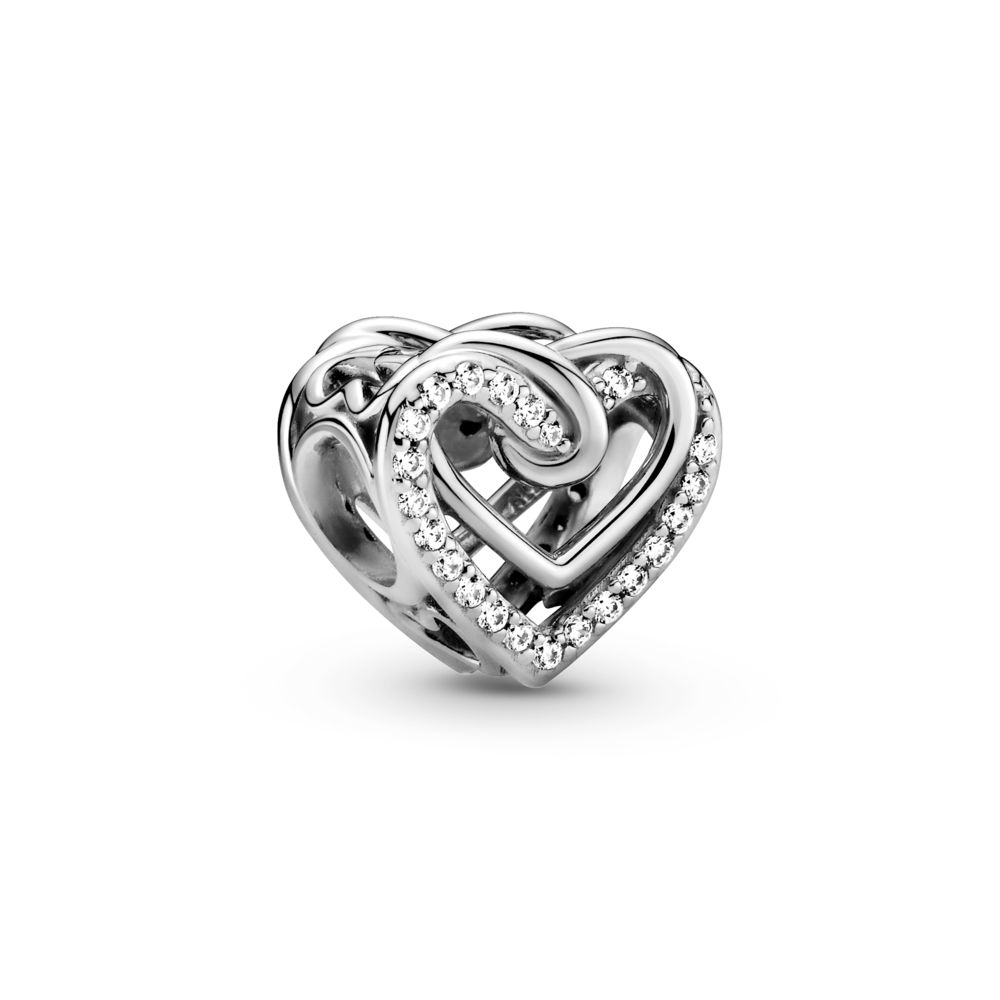 Sparkling Entwined Hearts Charm | PANDORA