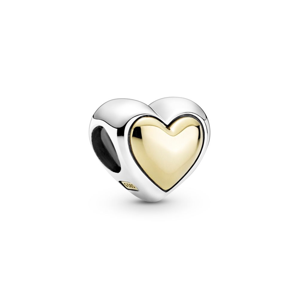 PANDORA Domed Golden Heart Charm - チャーム