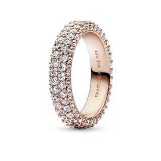 Прстен Pandora Timeless со два реда pavé