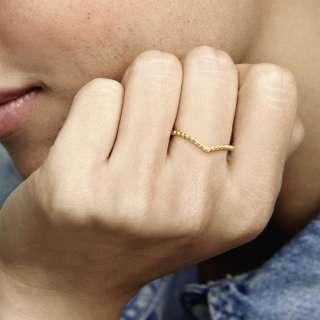 Beaded Wishbone Ring 