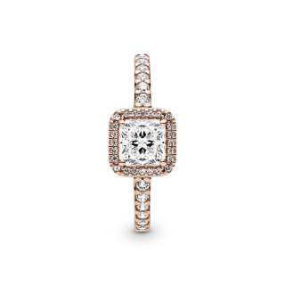 Square Sparkle Halo Ring