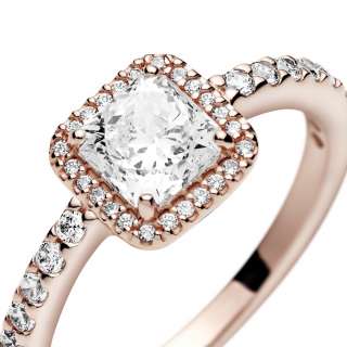 Square Sparkle Halo Ring