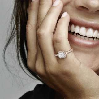 Square Sparkle Halo Ring