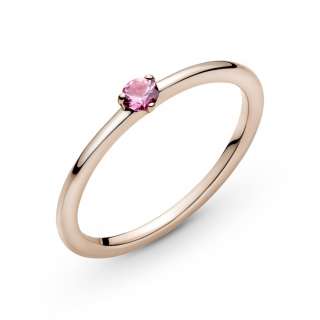 Pink Solitaire Ring