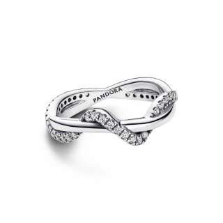 Sparkling Intertwined Wave Ring 