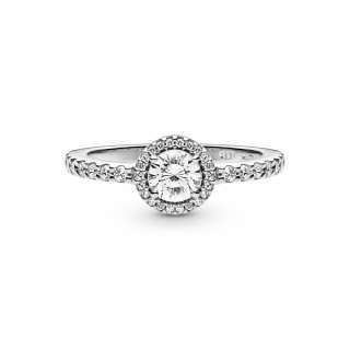Classic Sparkle Halo Ring