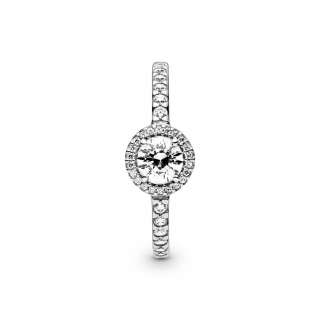 Classic Sparkle Halo Ring