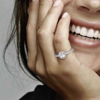 Classic Sparkle Halo Ring