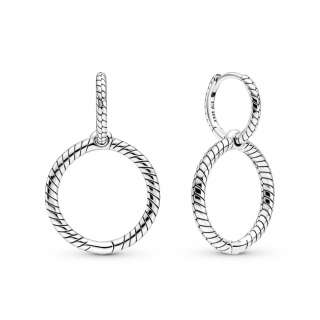 Pandora Moments Charm Double Hoop Earrings 