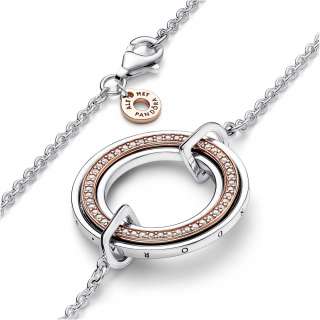 Pandora Signature Two tone Logo & Pavé Necklace 