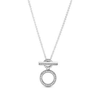 Double Hoop T-bar Necklace