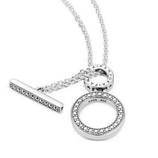 Double Hoop T-bar Necklace
