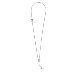 Pavé Circle Logo T-bar Heart Necklace 
