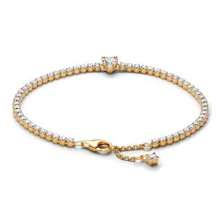Sparkling Heart Tennis Bracelet