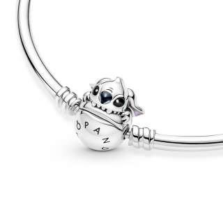 Bangle белегзија Pandora Moments Disney Stitch кој го гризе затворачот 