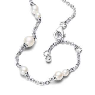 Treated Freshwater Cultured Pearl Station Chain Bracelet 