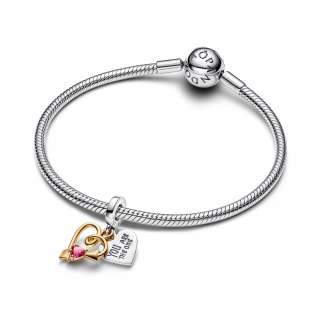 Engravable Heart & Arrow Double Dangle Charm