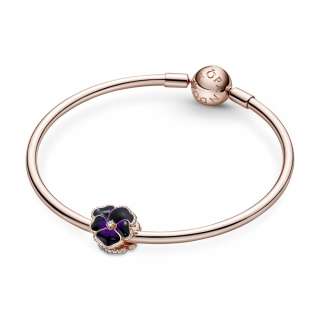 Deep Purple Pansy Flower Charm