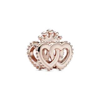 Crown and Entwined Hearts Charm