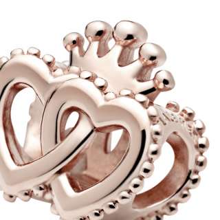 Crown and Entwined Hearts Charm