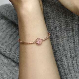 Pink Pavé Daisy Flower Charm