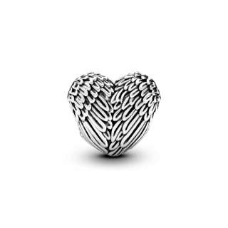 Angel Feathers Heart Charm