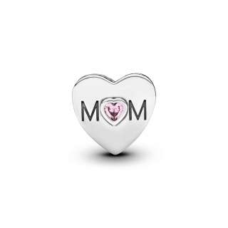 Pink Mum Heart Charm