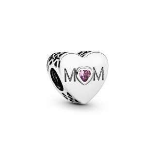 Pink Mum Heart Charm