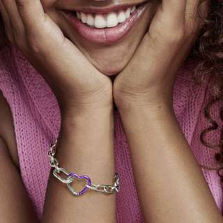 Pandora ME Bright Purple Styling Heart Connector