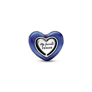 Blue Spinnable Heart Charm 