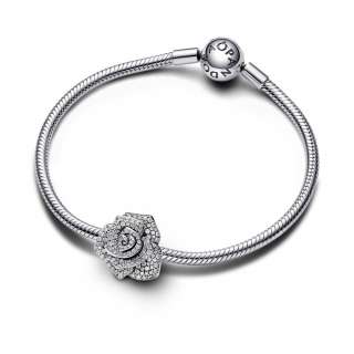 Sparkling Rose in Bloom Oversized Charm 