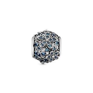 Teal Pavé Daisy Flower Charm