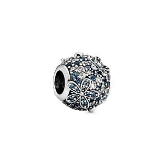 Teal Pavé Daisy Flower Charm