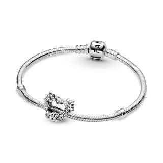 Open Heart & Rose Flowers Charm