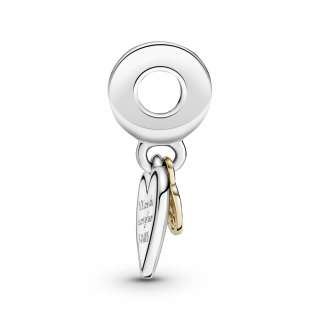 Two-tone Family Tree & Heart Dangle Charm