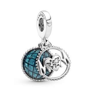 Glitter Globe Mum Dangle Charm