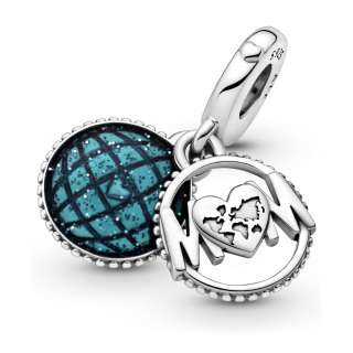 Glitter Globe Mum Dangle Charm