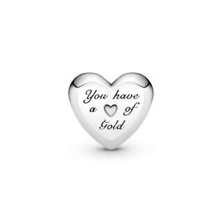Domed Golden Heart Charm